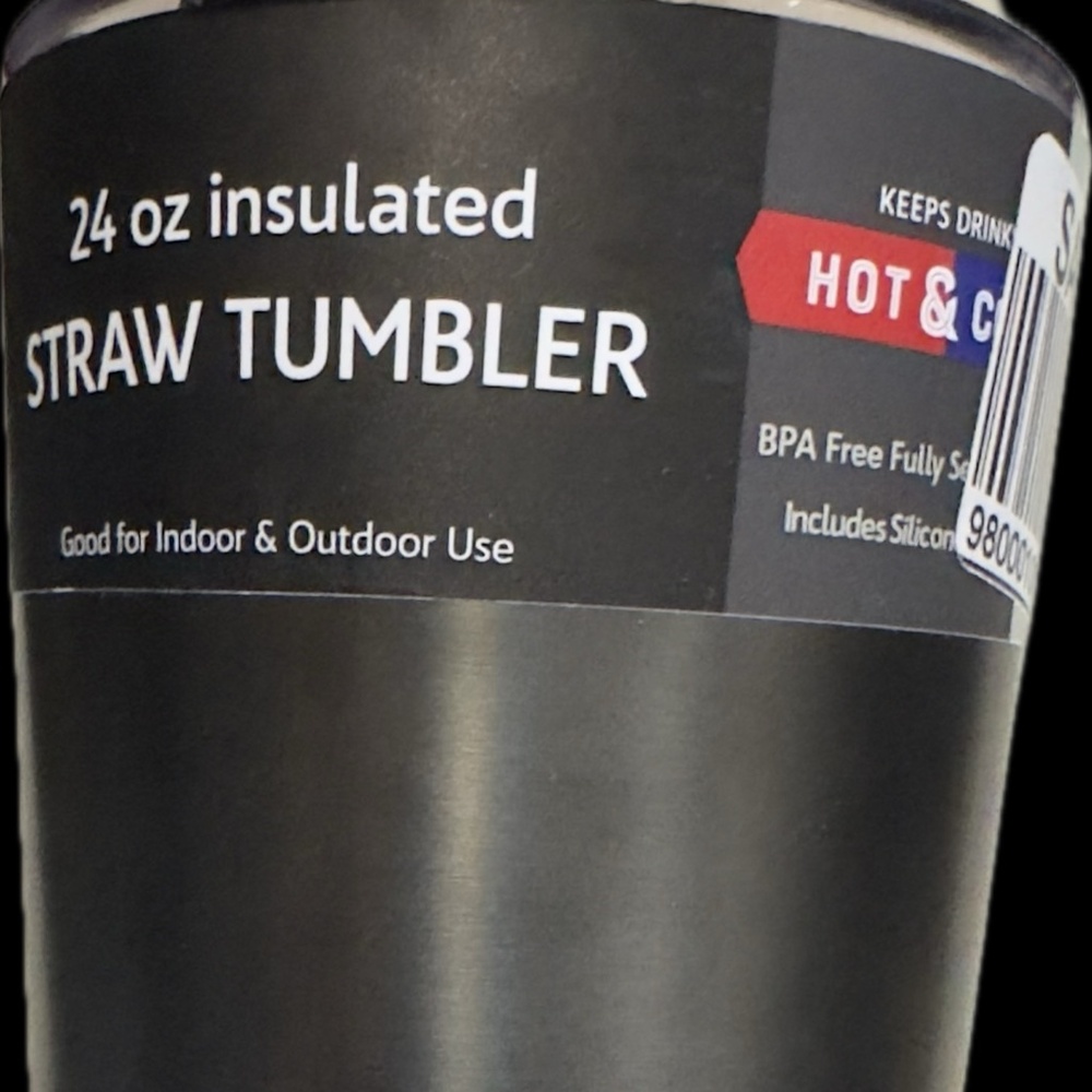 Thirstystone by Cambridge 24 Oz Insulated Straw Tumbler - Black